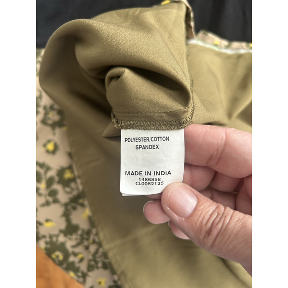 eShakti Floral Midi Length Fit and Flare Dress Womens Size 16 Black Green - Picture 5 of 10